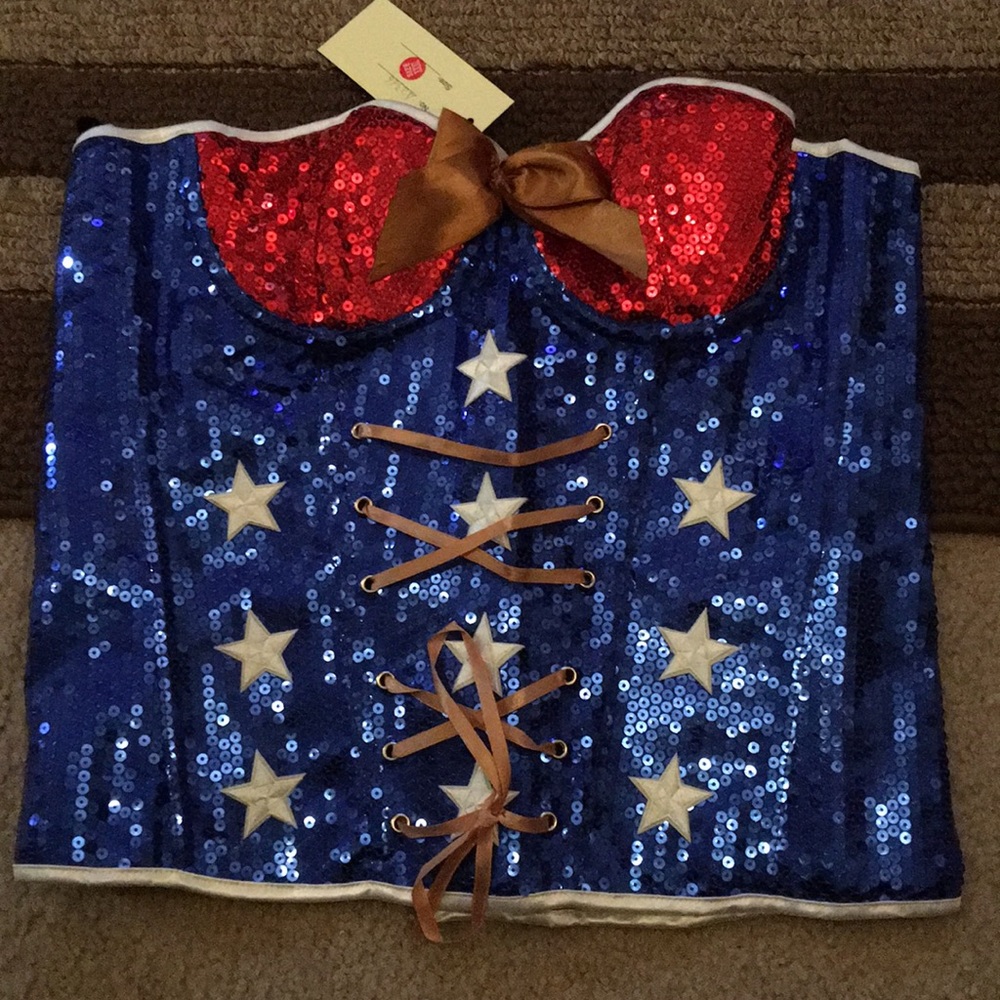 3x Wonder Woman sparkle bustier
